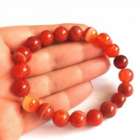 Natural Red Agate (Hakik) Gemstone Bracelet